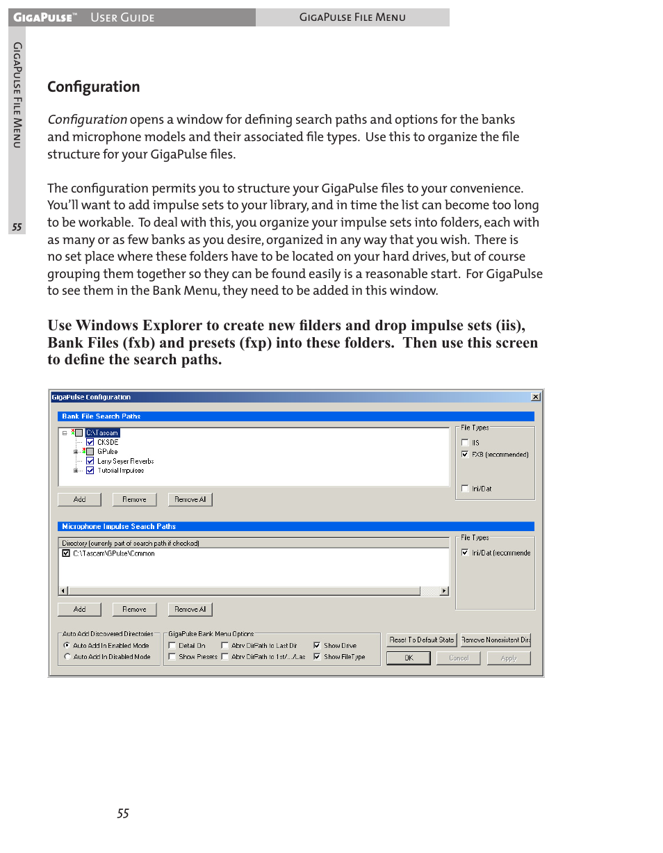 Conﬁguration | Teac GigaPulse User Manual | Page 55 / 191