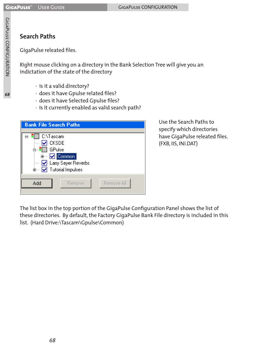 Search paths | Teac GigaPulse User Manual | Page 68 / 191