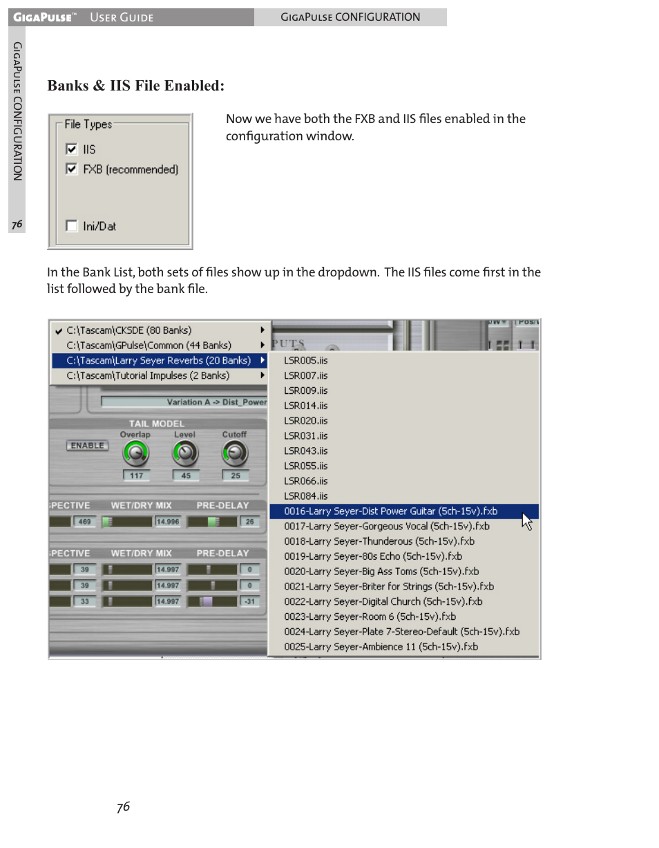 Banks & iis file enabled | Teac GigaPulse User Manual | Page 76 / 191