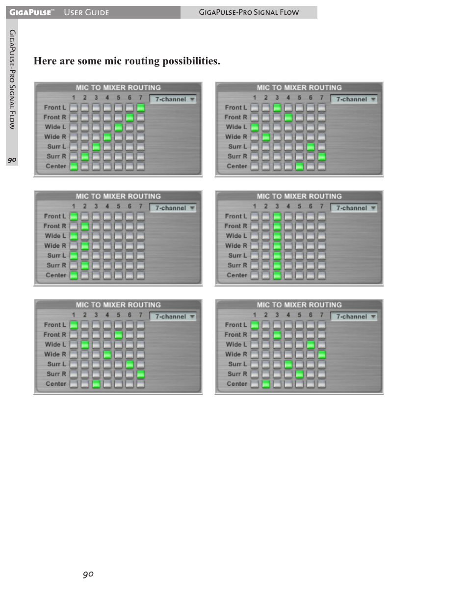 Here are some mic routing possibilities | Teac GigaPulse User Manual | Page 90 / 191