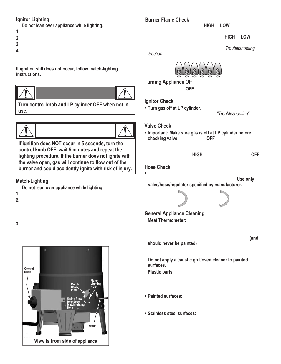 Caution, Warning | Char-Broil THE BIG EASY 7101366 User Manual | Page 8 / 20