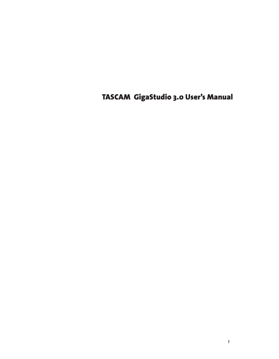 Teac GigaStudio 3 User Manual | 301 pages