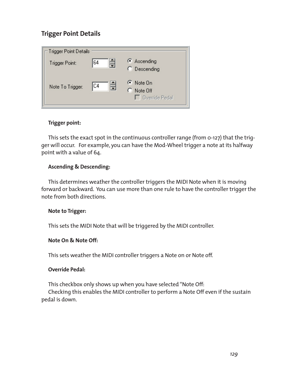 Trigger point details | Teac GigaStudio 3 User Manual | Page 129 / 301