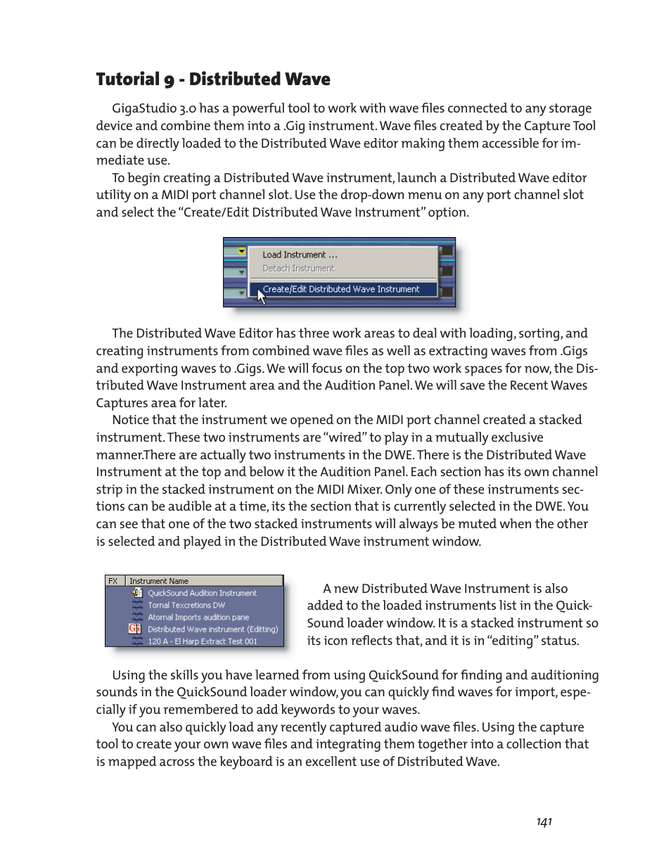 Tutorial 9 - distributed wave | Teac GigaStudio 3 User Manual | Page 141 / 301