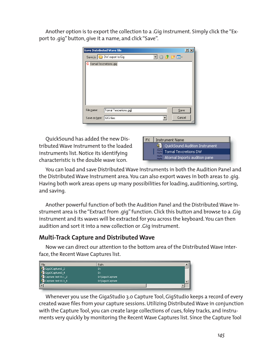 Multi-track capture and distributed wave | Teac GigaStudio 3 User Manual | Page 145 / 301