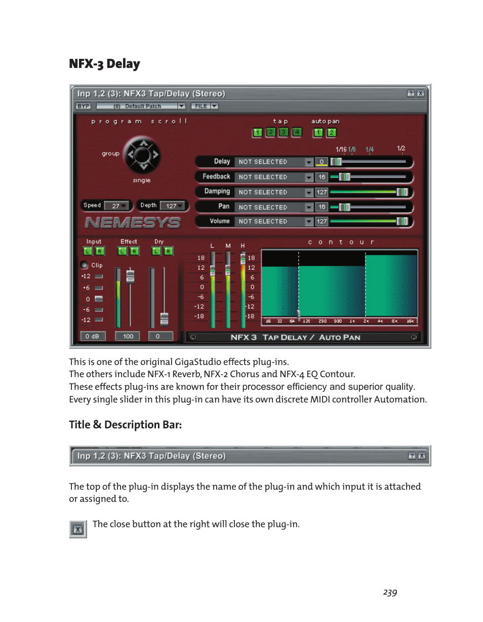 Nfx-3 delay | Teac GigaStudio 3 User Manual | Page 239 / 301