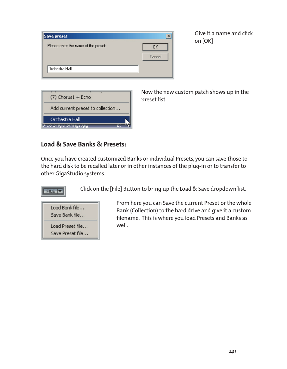 Load & save banks & presets | Teac GigaStudio 3 User Manual | Page 241 / 301