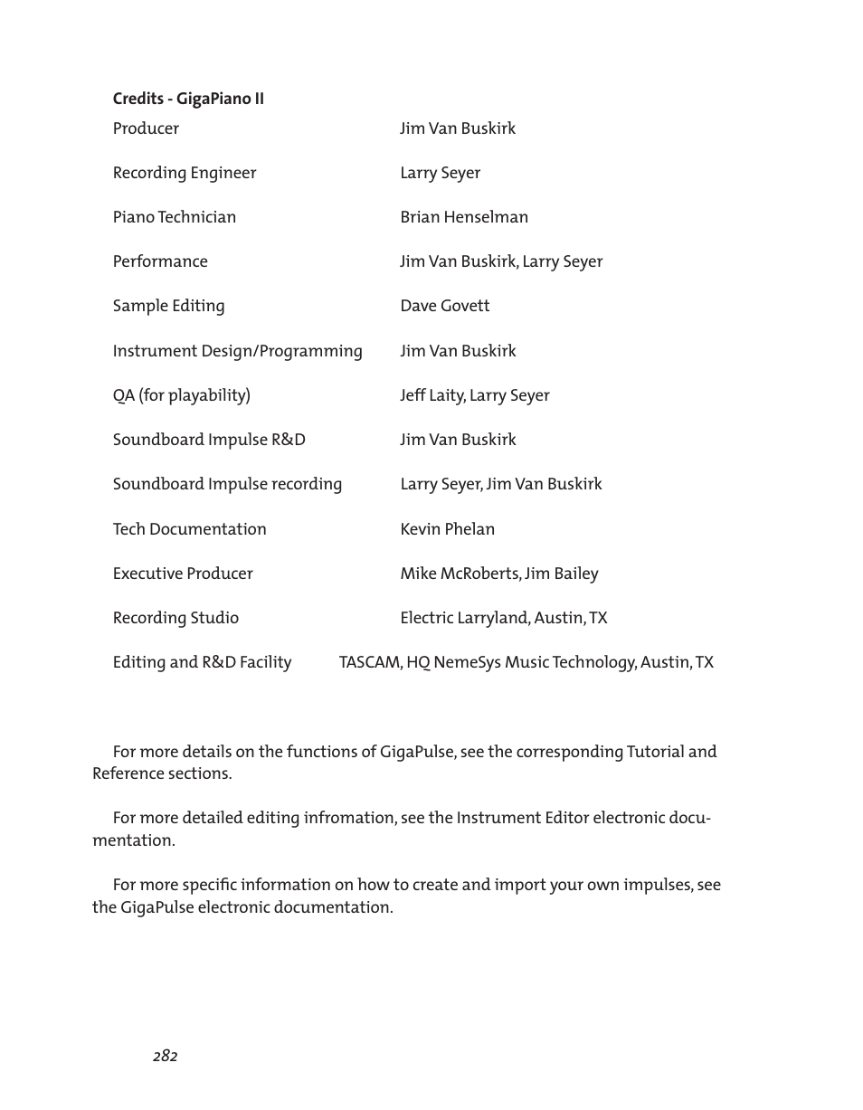 Teac GigaStudio 3 User Manual | Page 282 / 301