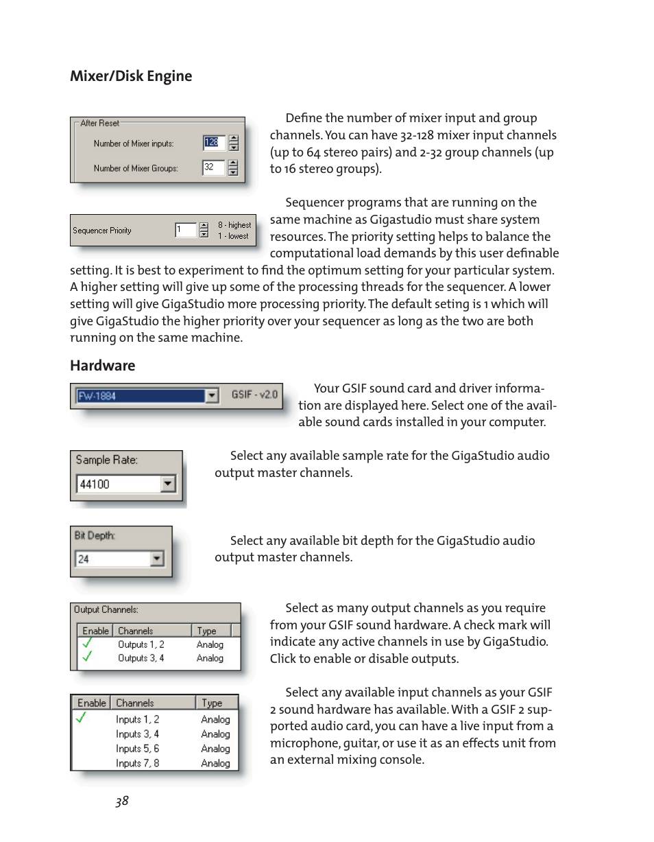 Mixer/disk engine, Hardware | Teac GigaStudio 3 User Manual | Page 38 / 301