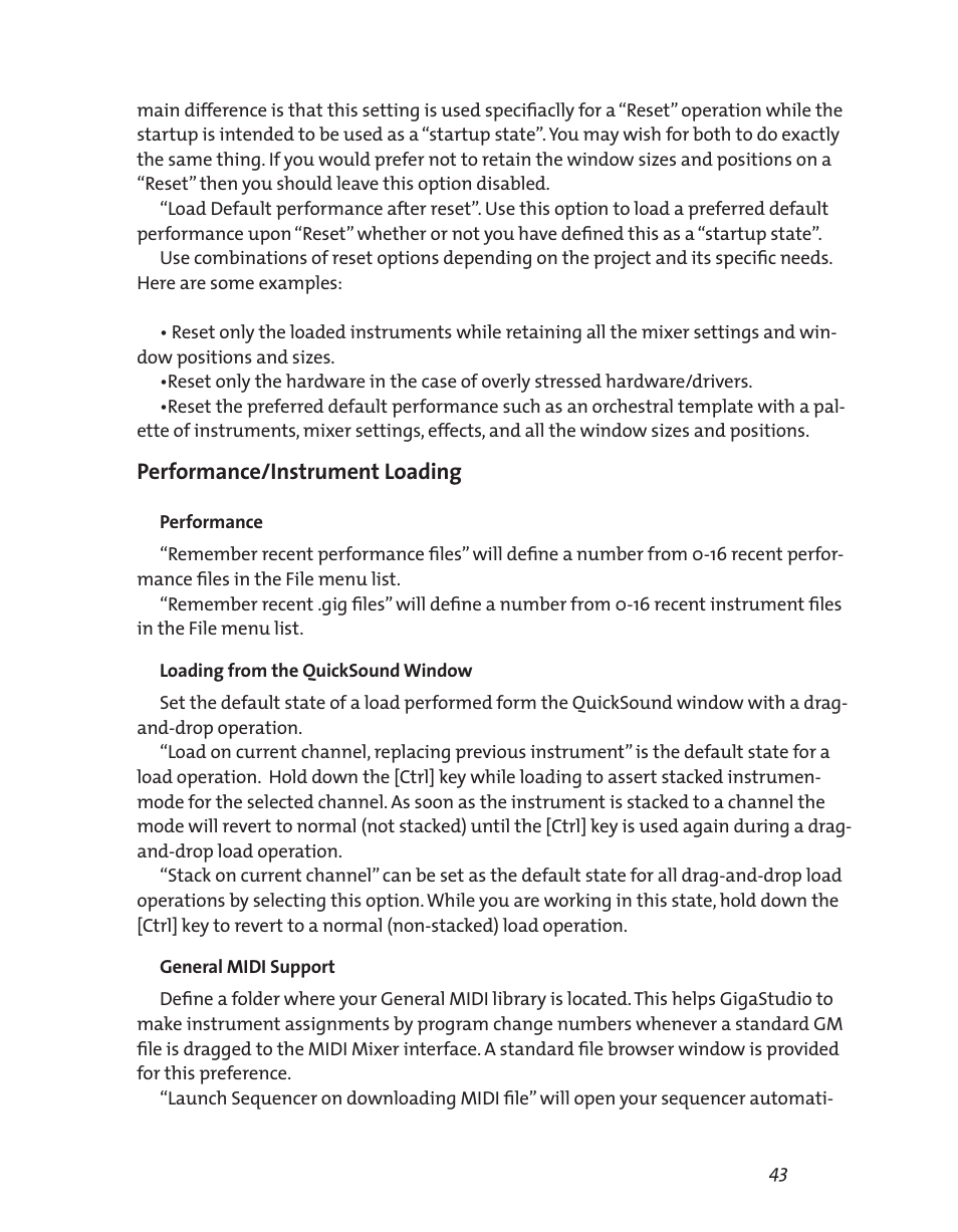 Performance/instrument loading | Teac GigaStudio 3 User Manual | Page 43 / 301