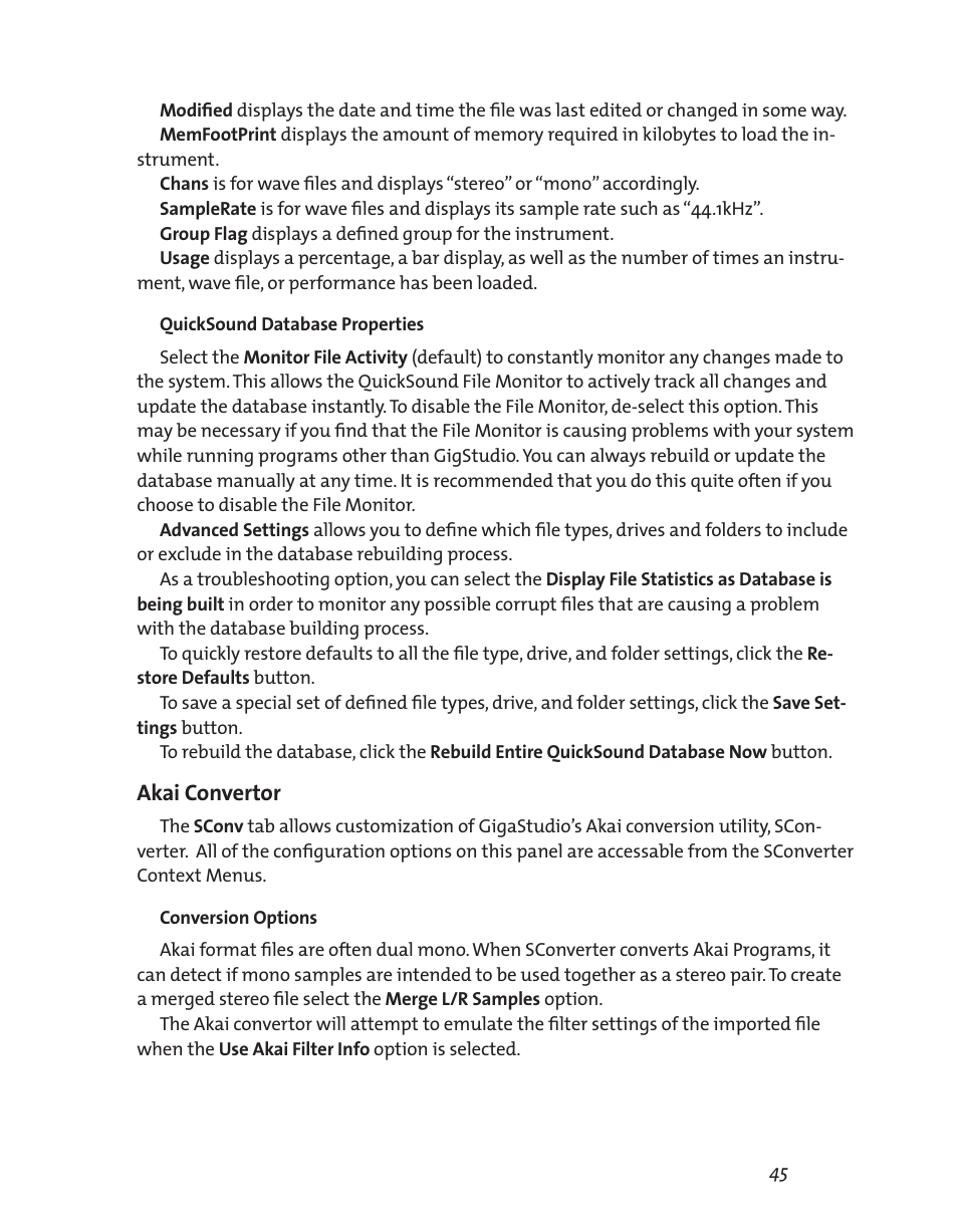 Akai convertor | Teac GigaStudio 3 User Manual | Page 45 / 301