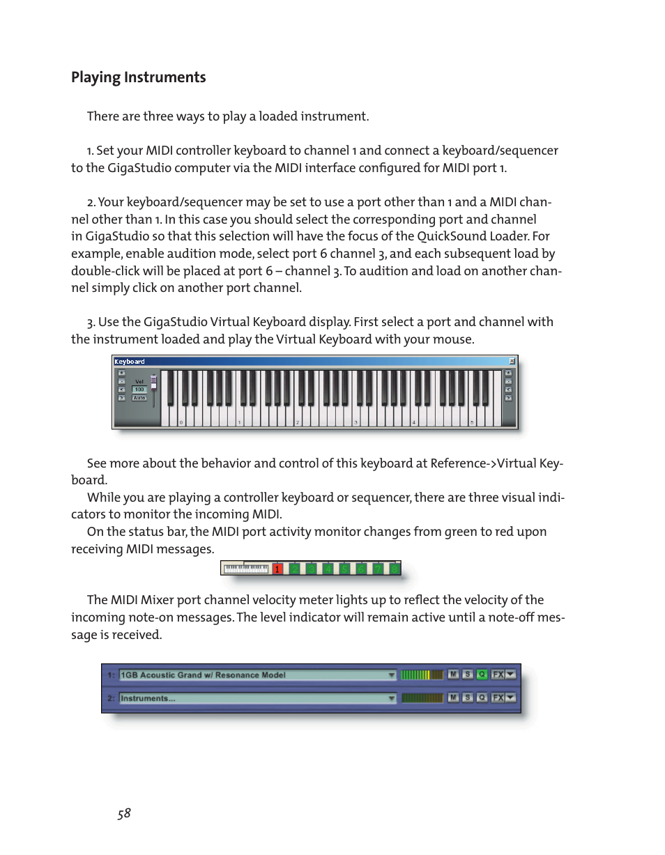 Playing instruments | Teac GigaStudio 3 User Manual | Page 58 / 301