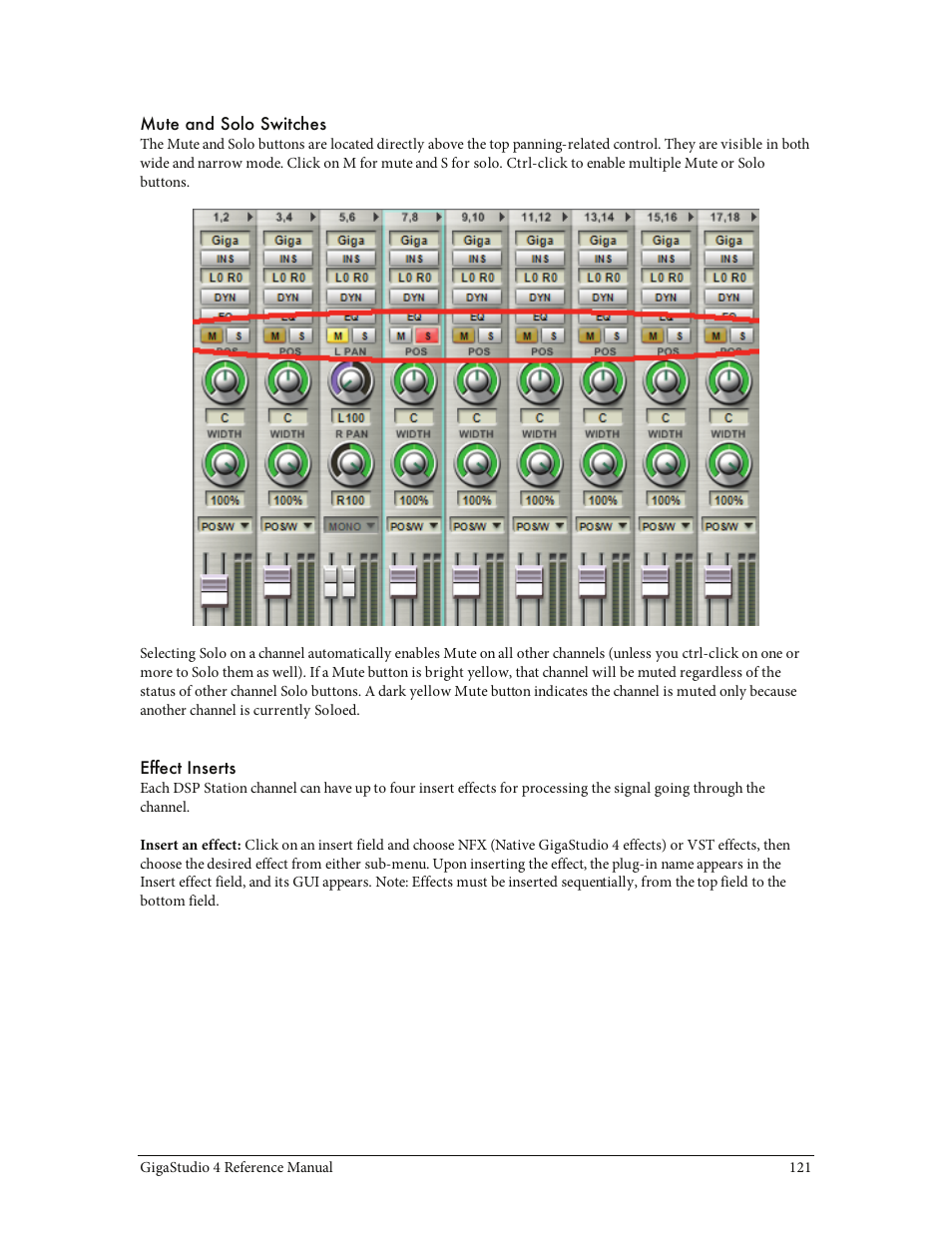 Effect inserts | Teac GigaStudio 4 User Manual | Page 121 / 211