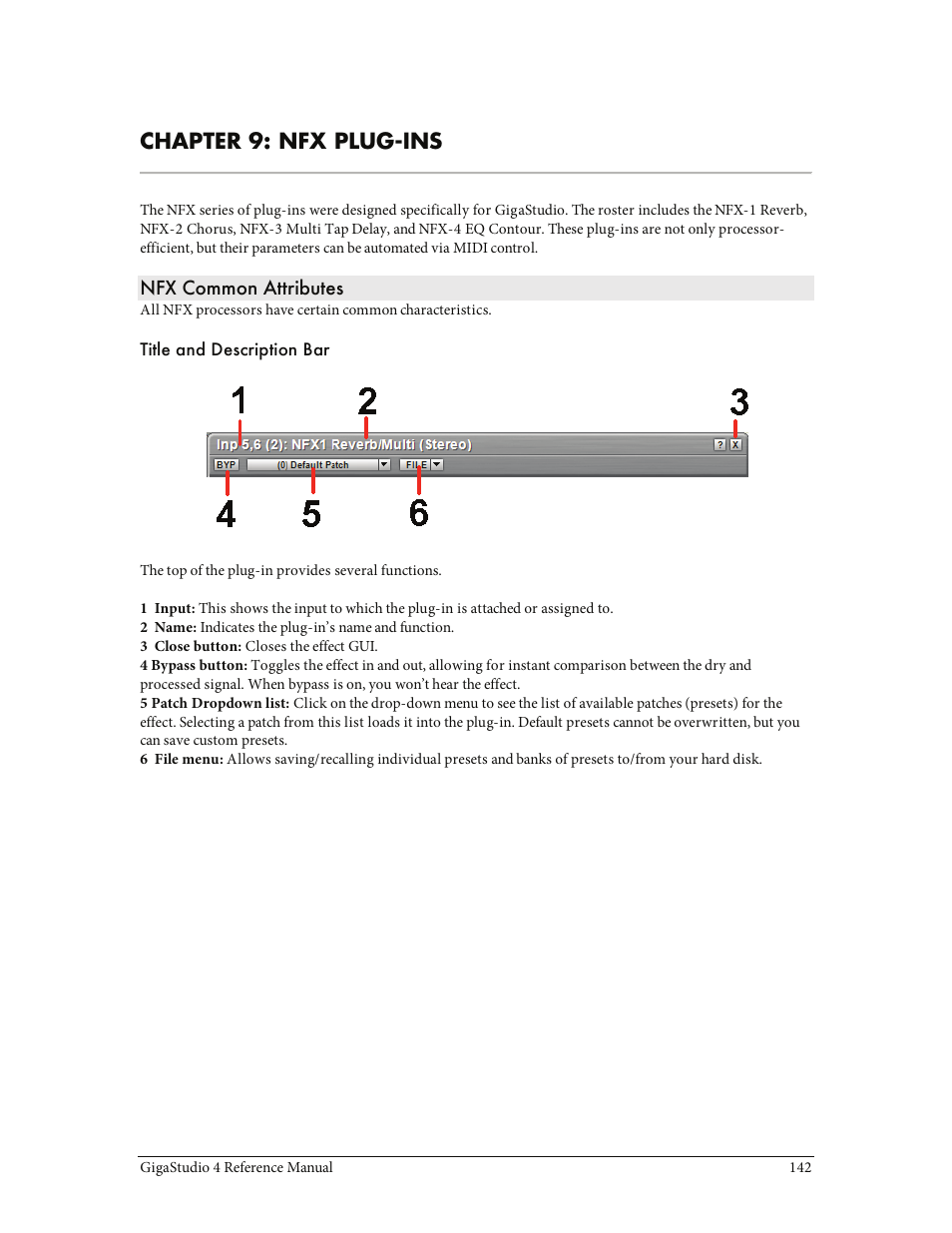 Chapter 9: nfx plug-ins | Teac GigaStudio 4 User Manual | Page 142 / 211