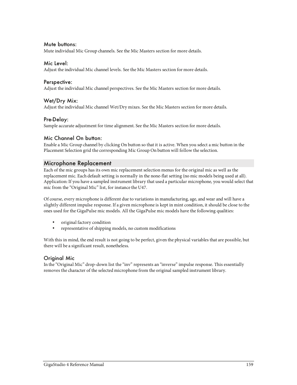 Microphone replacement | Teac GigaStudio 4 User Manual | Page 159 / 211