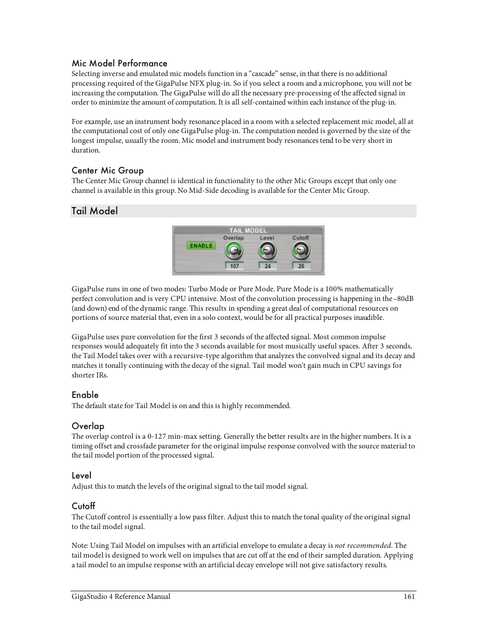 Tail model | Teac GigaStudio 4 User Manual | Page 161 / 211