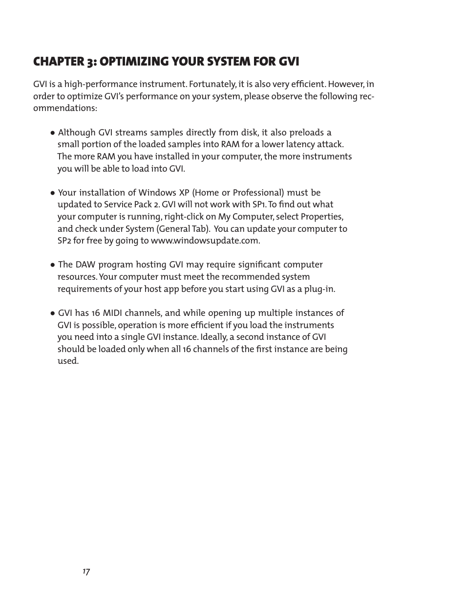 Chapter 3: optimizing your system for gvi, Chapter 3: optimizing your system for gvi 17 | Teac GVI User Manual | Page 17 / 62