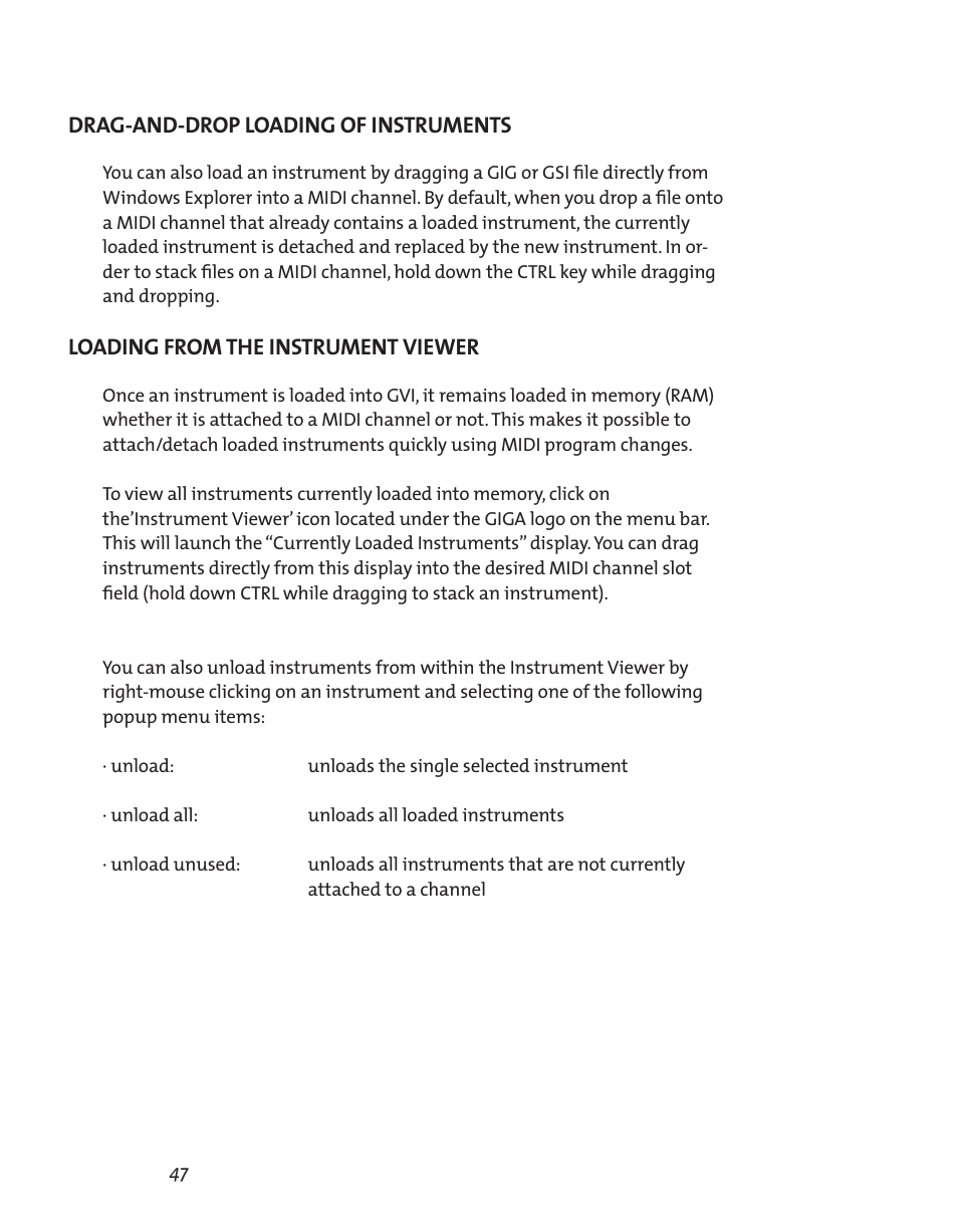 Drag-and-drop loading of instruments, Loading from the instrument viewer | Teac GVI User Manual | Page 47 / 62