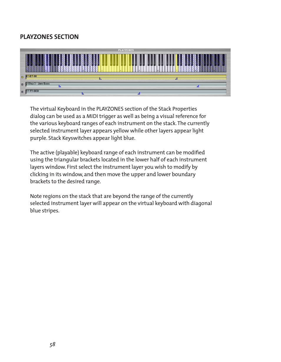 Playzones section, Playzones section 58 | Teac GVI User Manual | Page 58 / 62