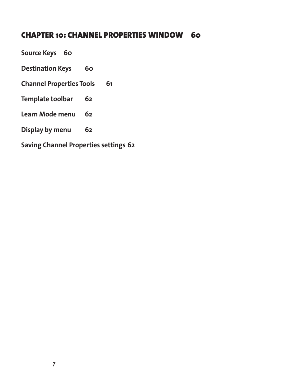 Chapter 10: channel properties window 60 | Teac GVI User Manual | Page 7 / 62