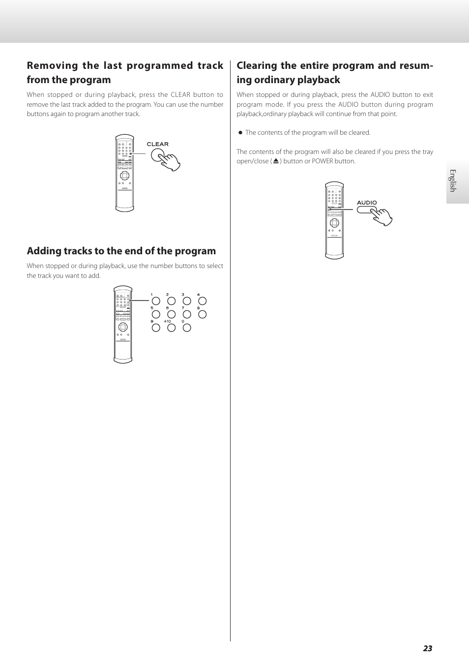 Adding tracks to the end of the program | Teac GRANDIOSO P1 User Manual | Page 23 / 104