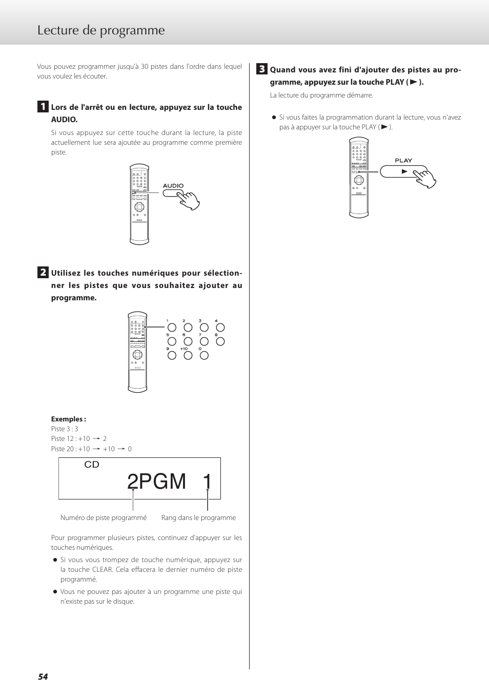 Lecture de programme, 2pgm 1 | Teac GRANDIOSO P1 User Manual | Page 54 / 104