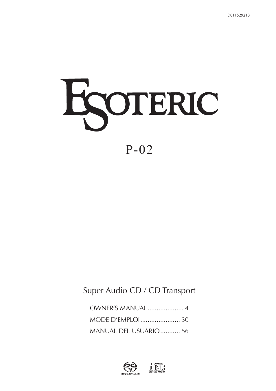 Teac P-02 User Manual | 84 pages