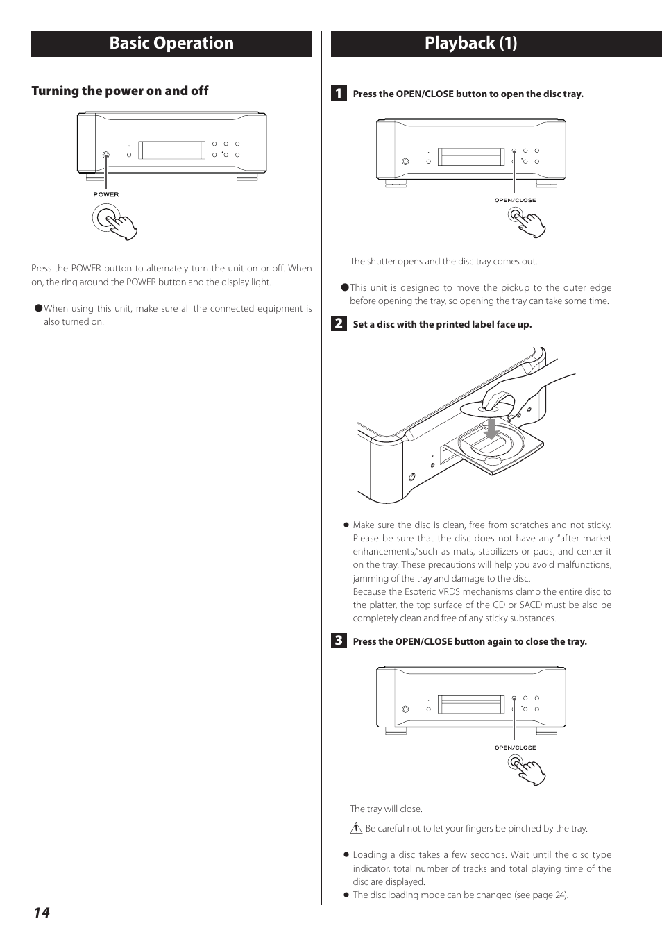 Basic operation, Playback (1), Basic operation playback | Teac P-02 User Manual | Page 14 / 84