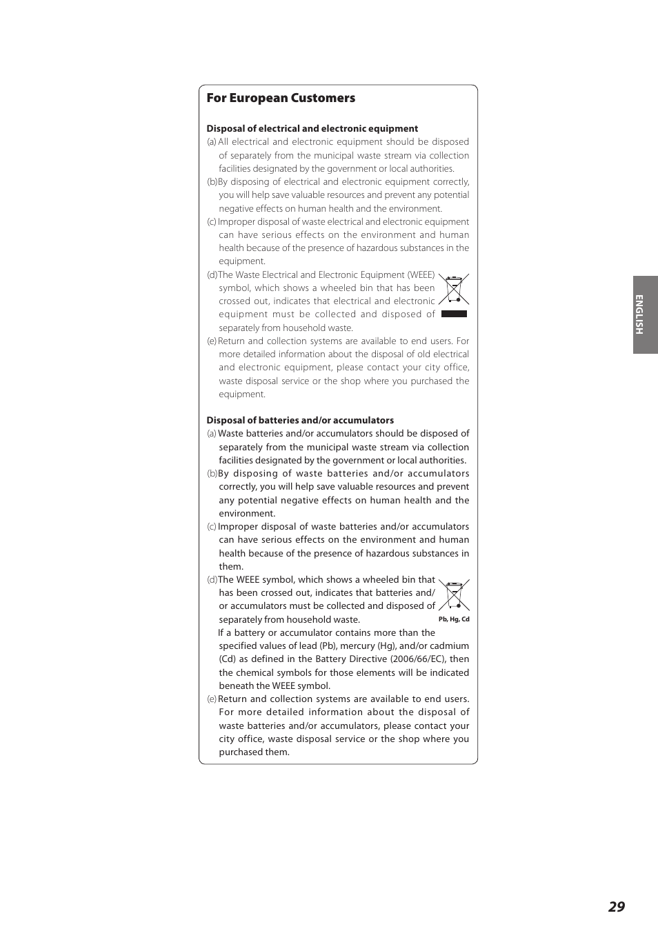 For european customers | Teac P-02 User Manual | Page 29 / 84