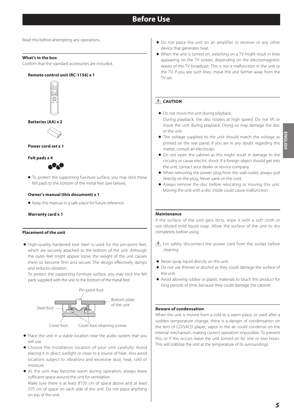 Before use | Teac P-02 User Manual | Page 5 / 84