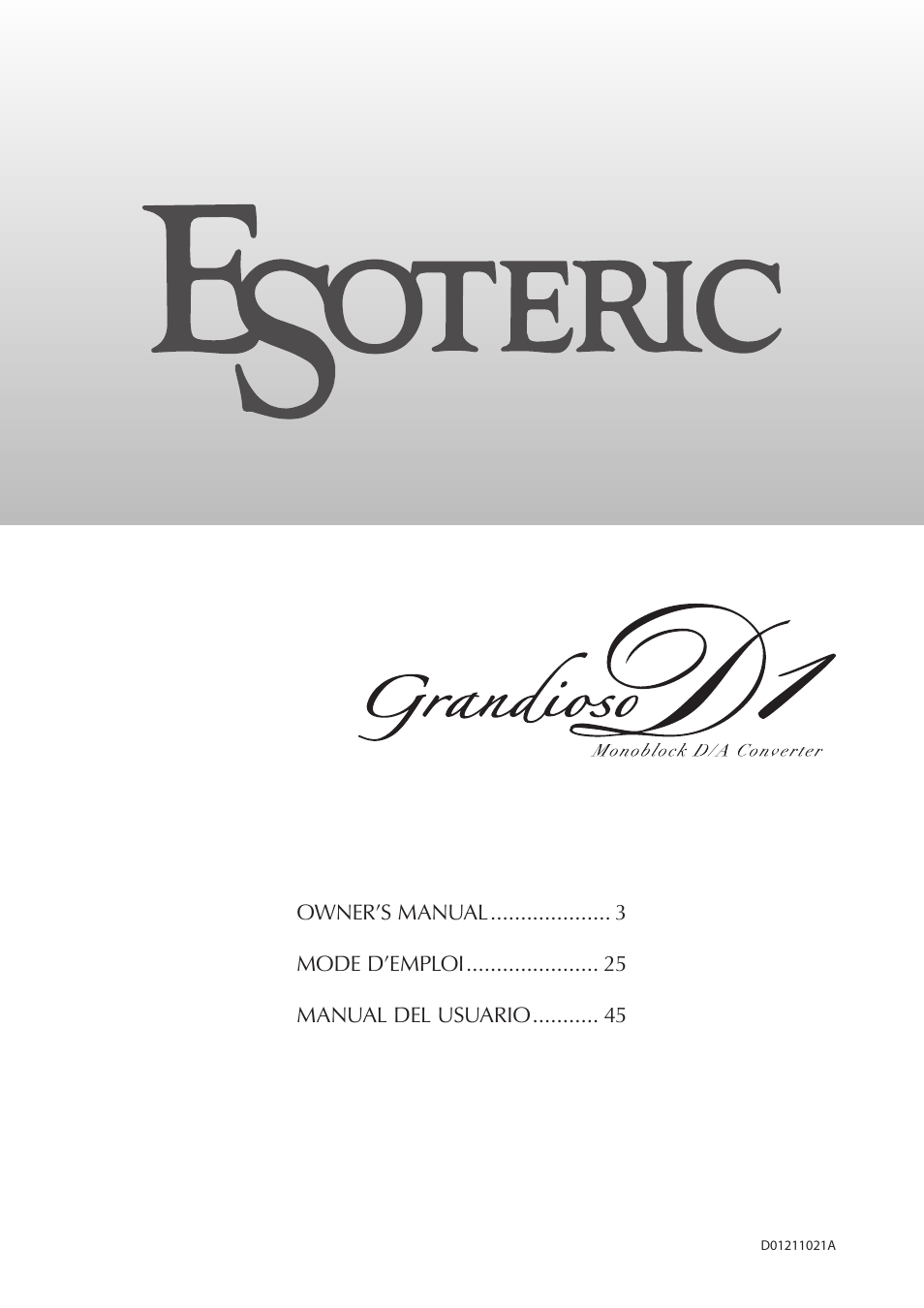 Teac GRANDIOSO D1 User Manual | 68 pages