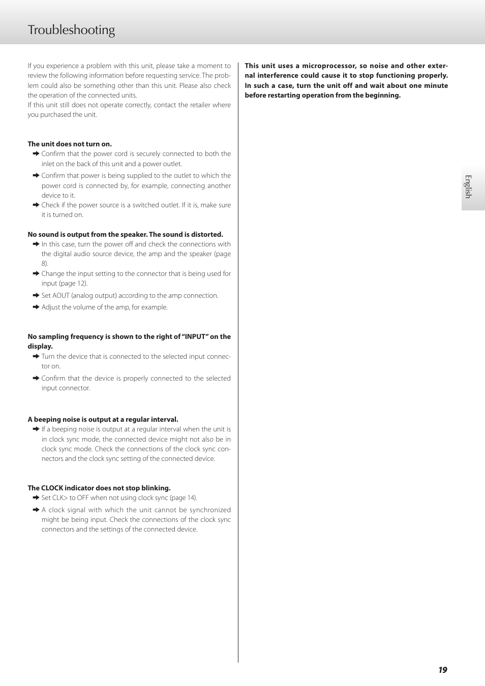 Troubleshooting | Teac GRANDIOSO D1 User Manual | Page 19 / 68