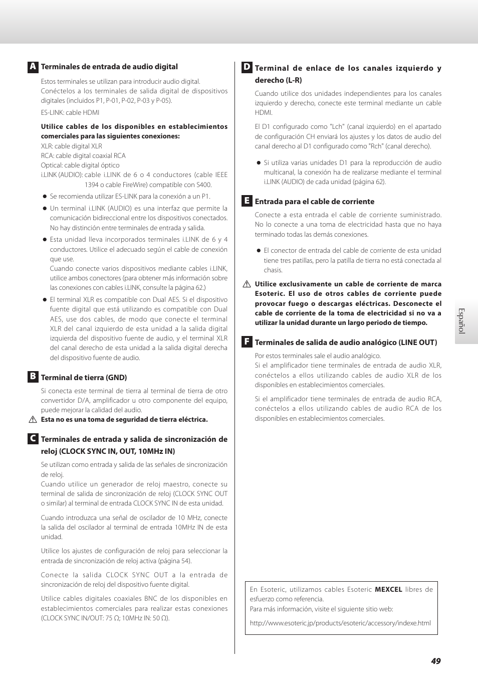 Teac GRANDIOSO D1 User Manual | Page 49 / 68