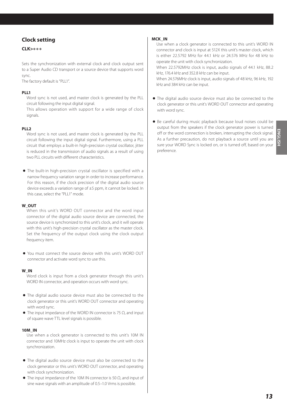 Clock setting | Teac D-02 User Manual | Page 13 / 64