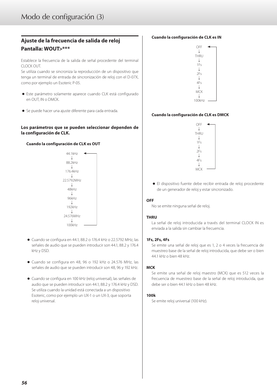 Modo de configuración (3) | Teac D-07x User Manual | Page 56 / 68