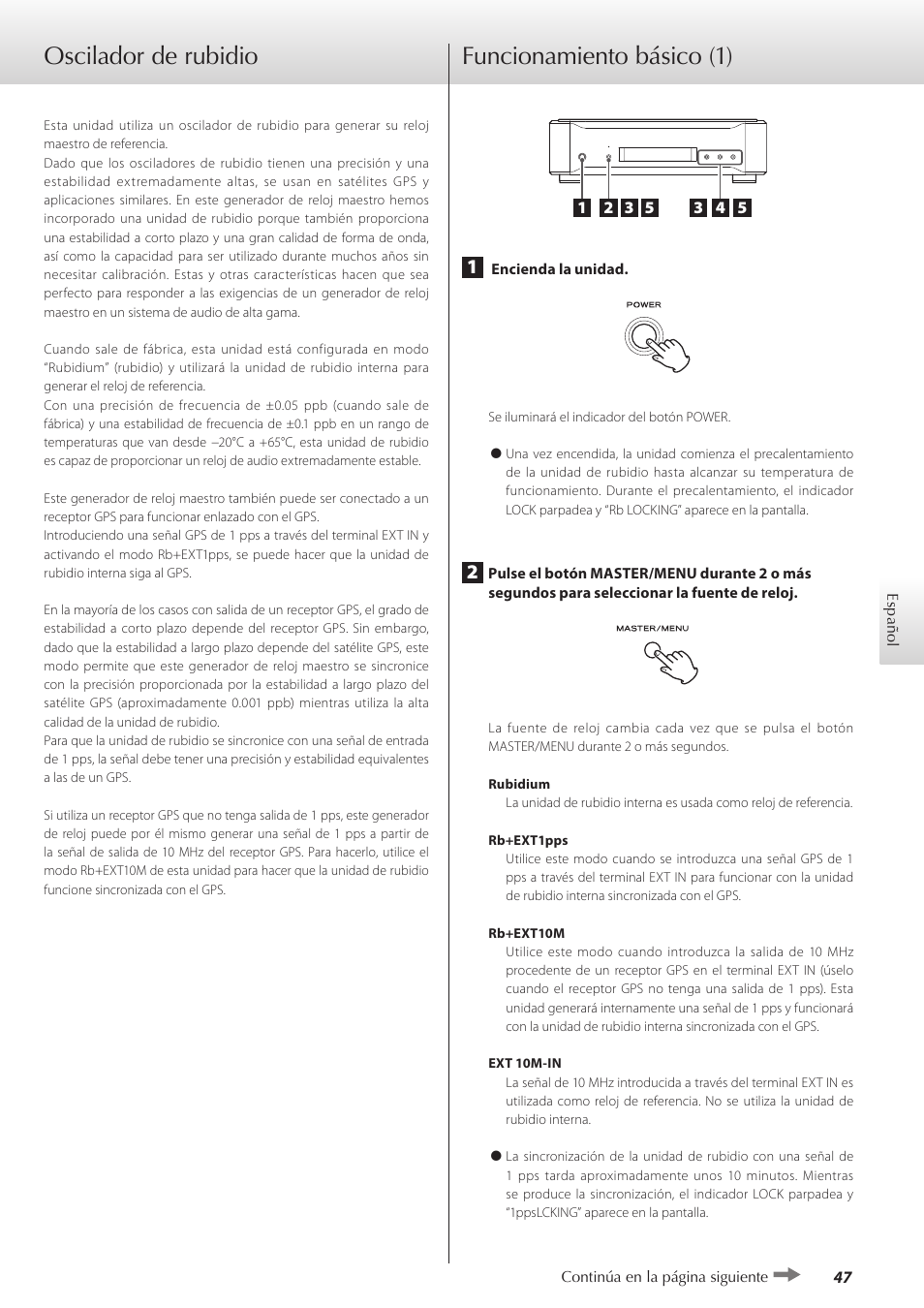 Oscilador de rubidio, Funcionamiento básico, Oscilador de rubidio funcionamiento básico (1) | Teac G-01 User Manual | Page 47 / 60