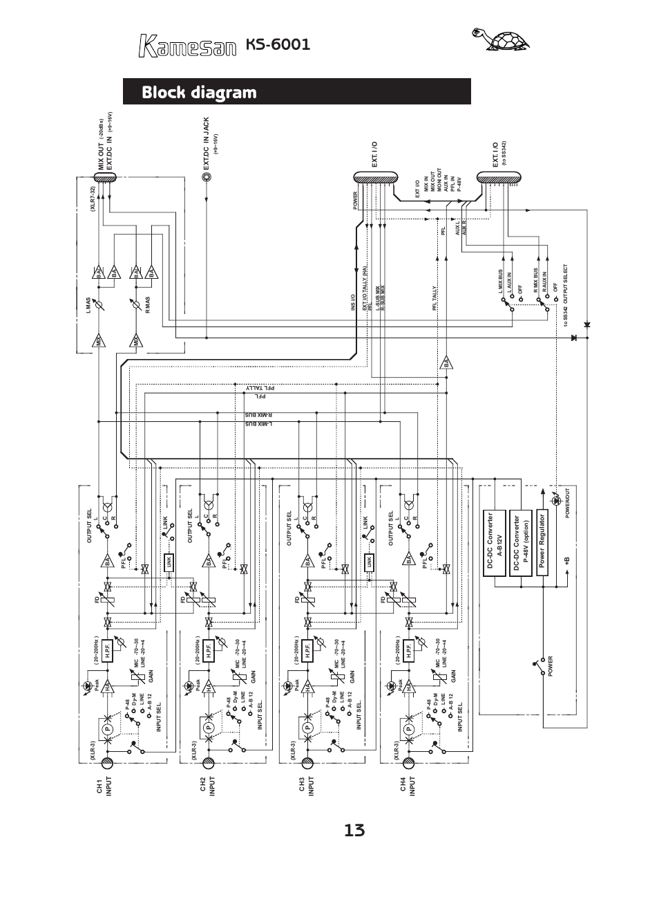 Block diagram, Ks-6001 | Teac KS-6001 User Manual | Page 13 / 16