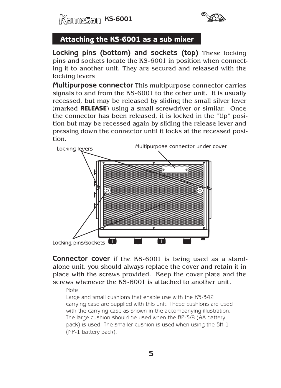 Multipurpose connector, Connector cover | Teac KS-6001 User Manual | Page 5 / 16