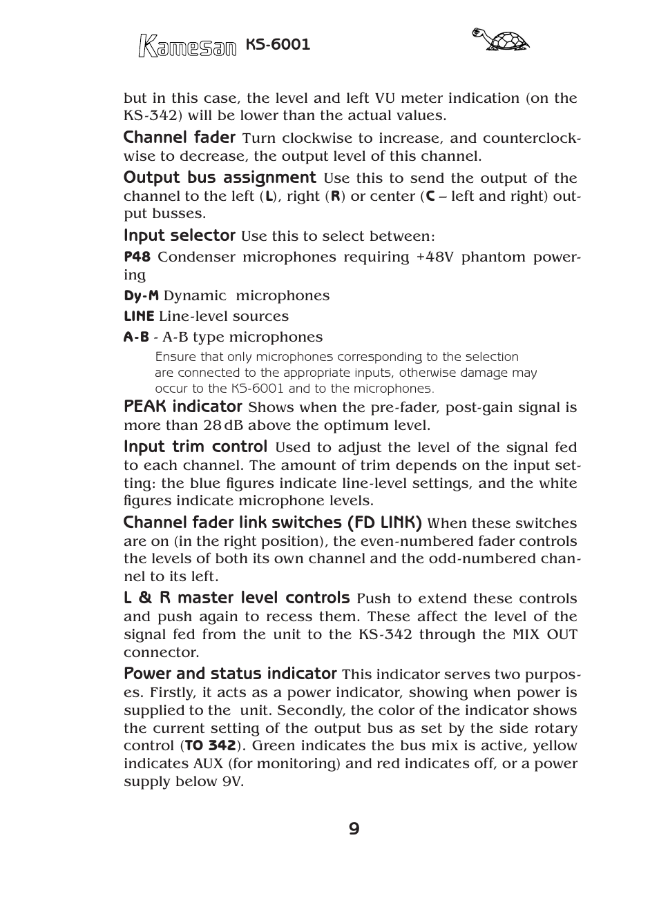 Teac KS-6001 User Manual | Page 9 / 16