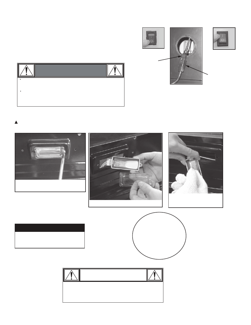 Grill halogen light, Warning, Caution | Char-Broil 463269411 User Manual | Page 10 / 36