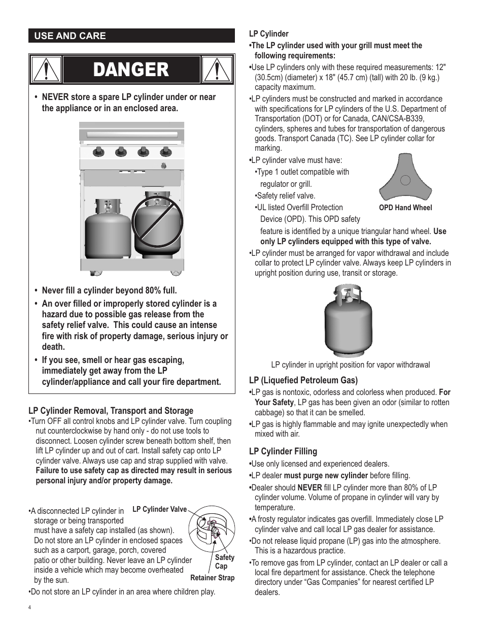 Danger | Char-Broil 463269411 User Manual | Page 4 / 36
