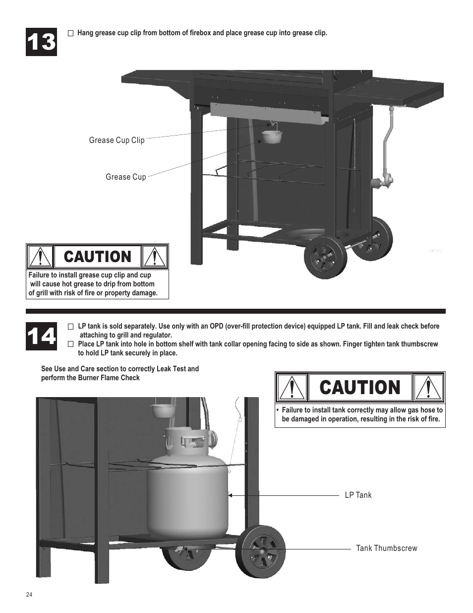 Caution | Char-Broil 463440109 User Manual | Page 24 / 32