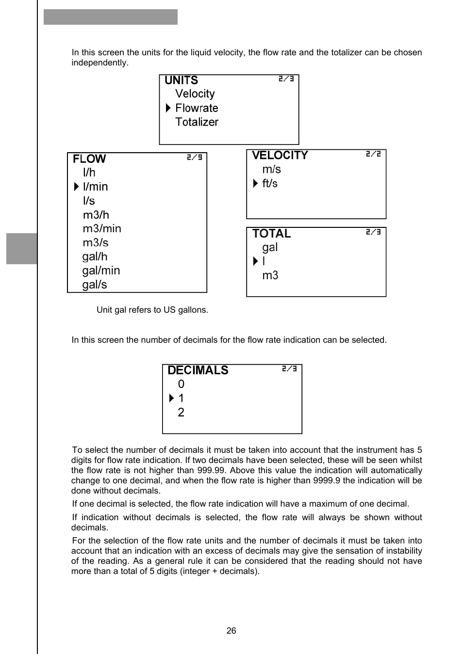 2 units, 3 decimals | Tecfluid CU Series User Manual | Page 26 / 48