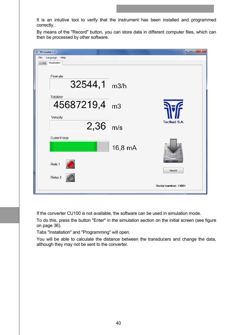 5 simulation | Tecfluid CU Series User Manual | Page 40 / 48