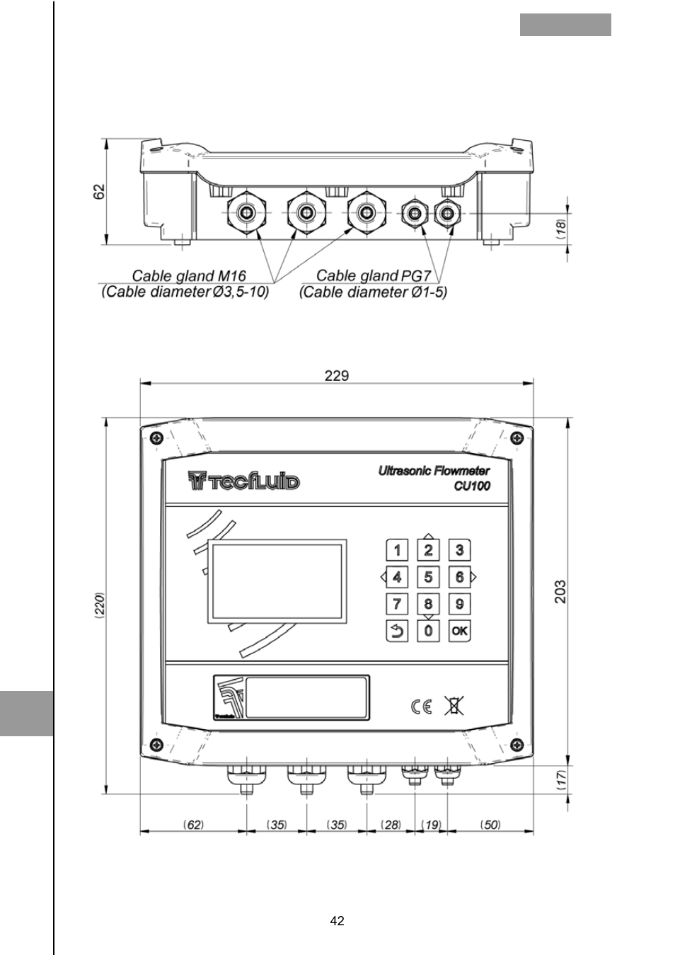 Dimensions | Tecfluid CU Series User Manual | Page 42 / 48