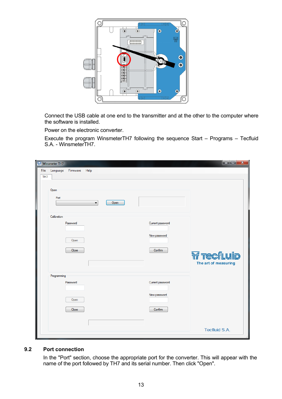 2 port connection | Tecfluid TH7 User Manual | Page 13 / 20