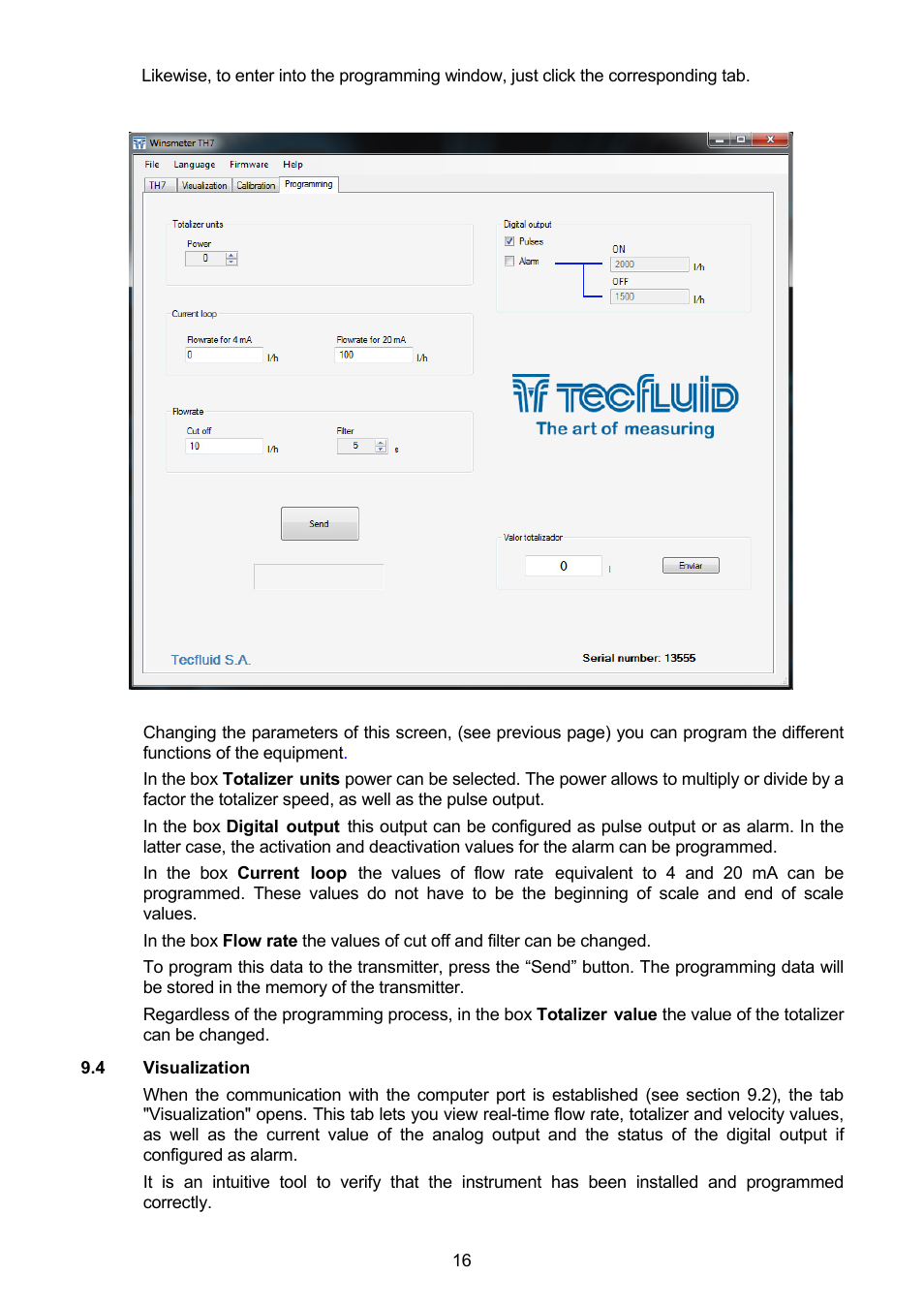 4 visualization | Tecfluid TH7 User Manual | Page 16 / 20