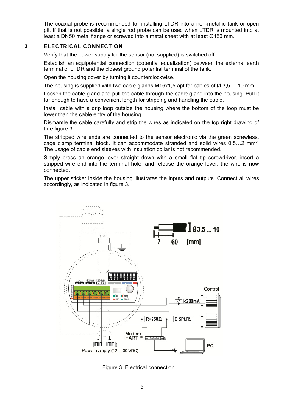 Electrical connection | Tecfluid LTDR Series User Manual | Page 5 / 16