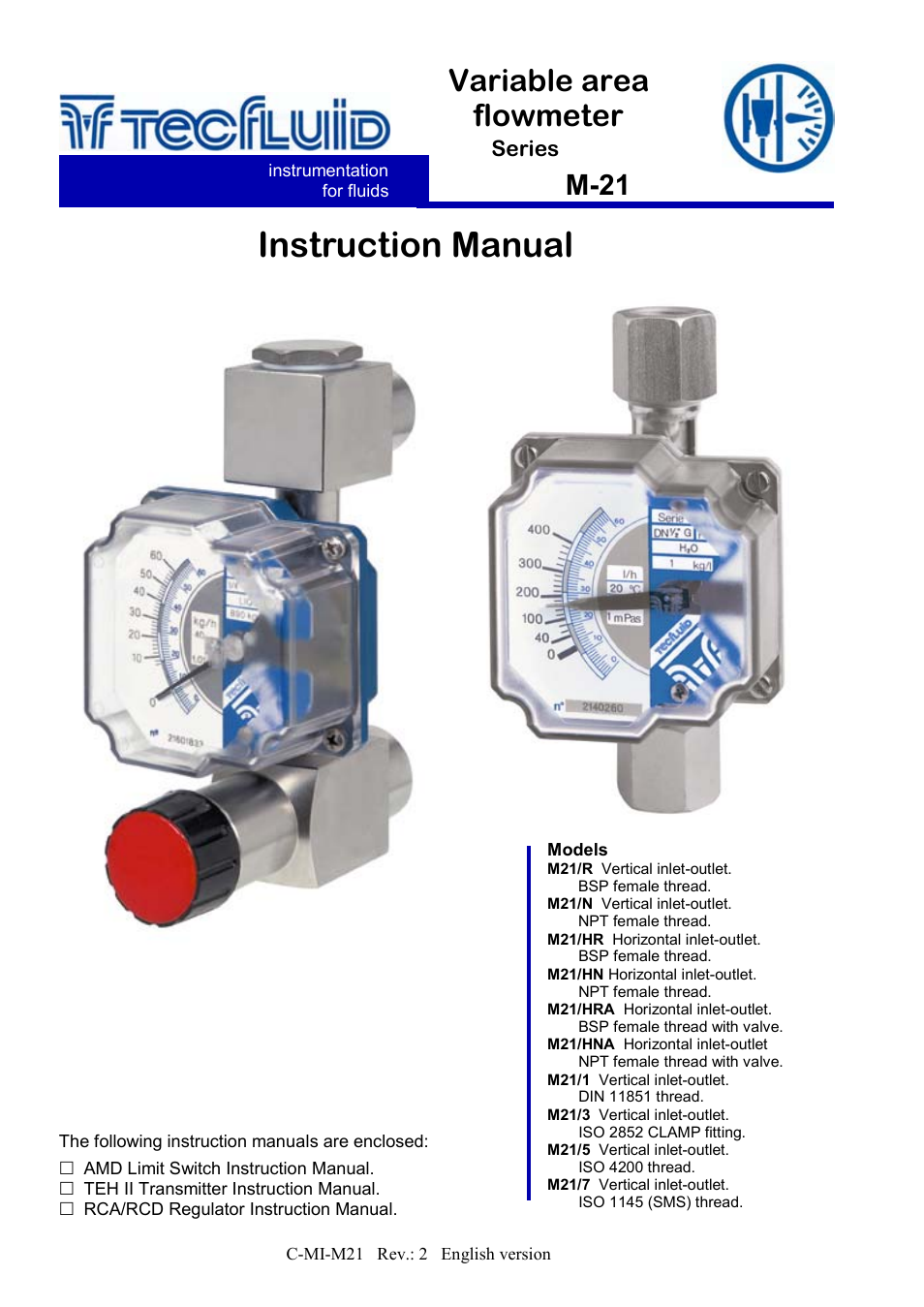 Tecfluid M21 Series User Manual | 8 pages