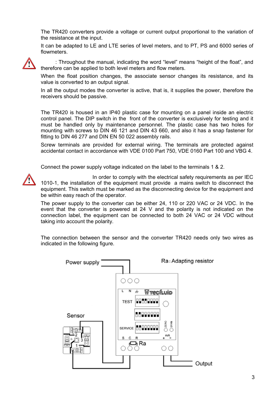Tecfluid TR420 User Manual | Page 3 / 8